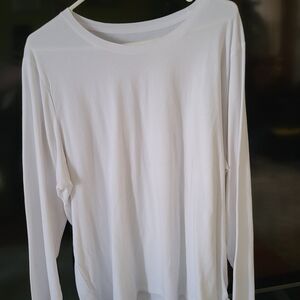 Time and Tru White/Gray Long Sleeve Tee